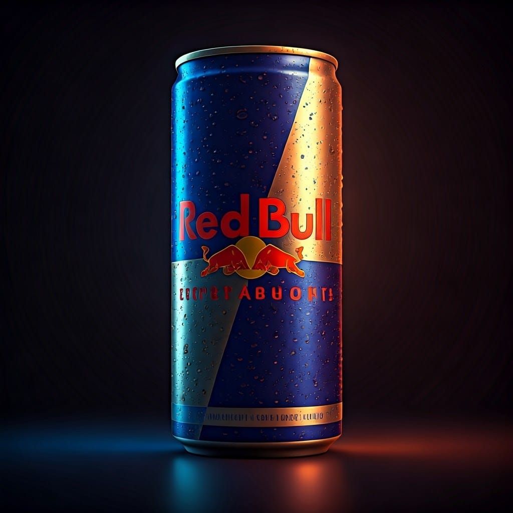 Red Bull Can in Matte Painting Style