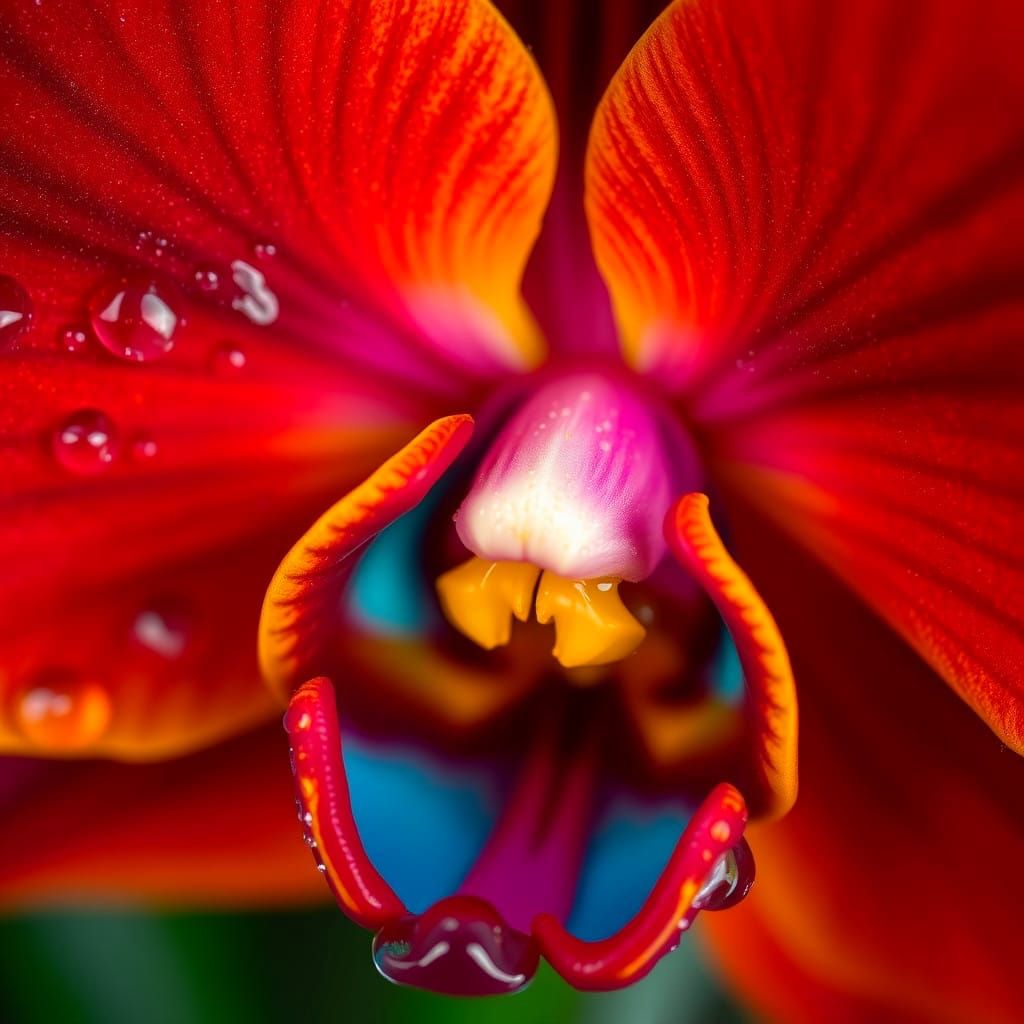 Exquisite Black Velvet Cattleya Orchid in Stunning Macro