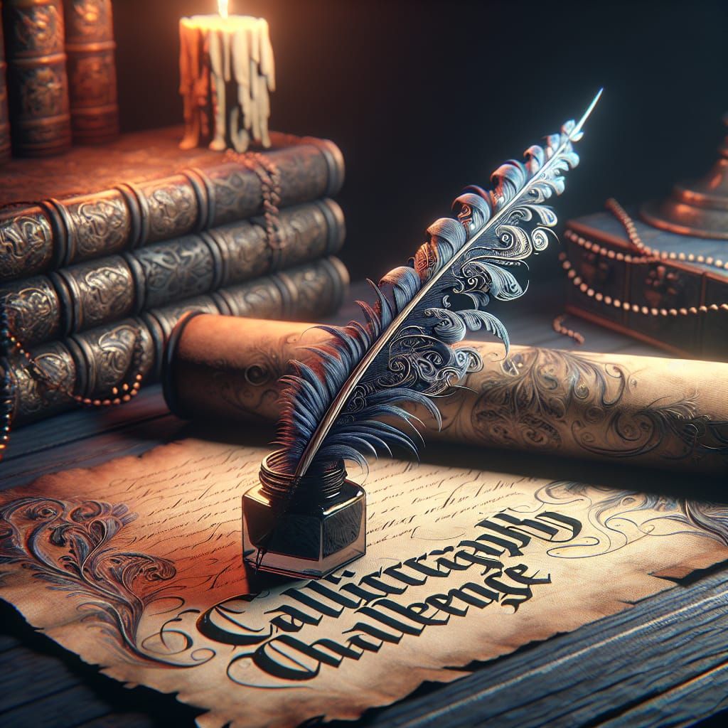 Calligraphy Challenge: Feather and Scroll in Matte Painting ...