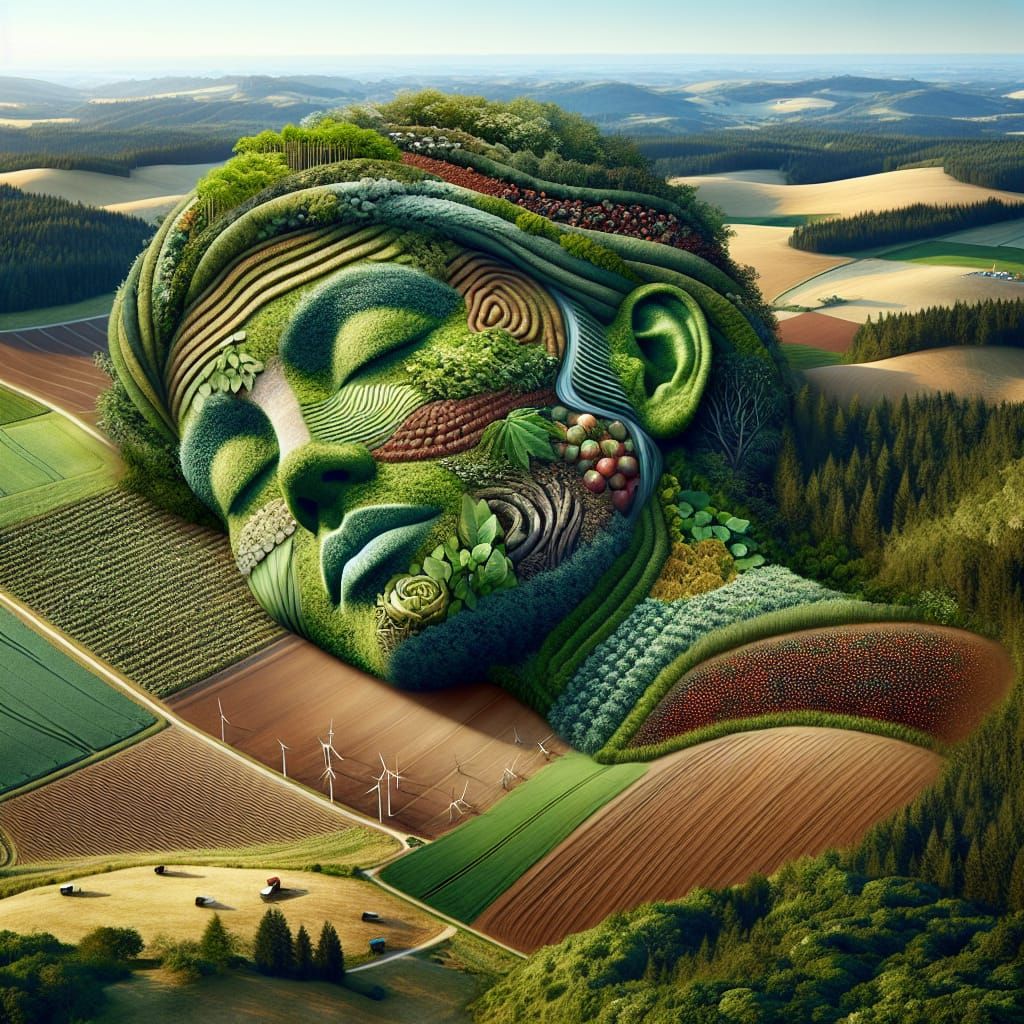 "MOTHER EARTH" a surreal landscape featuring a colossal slum...