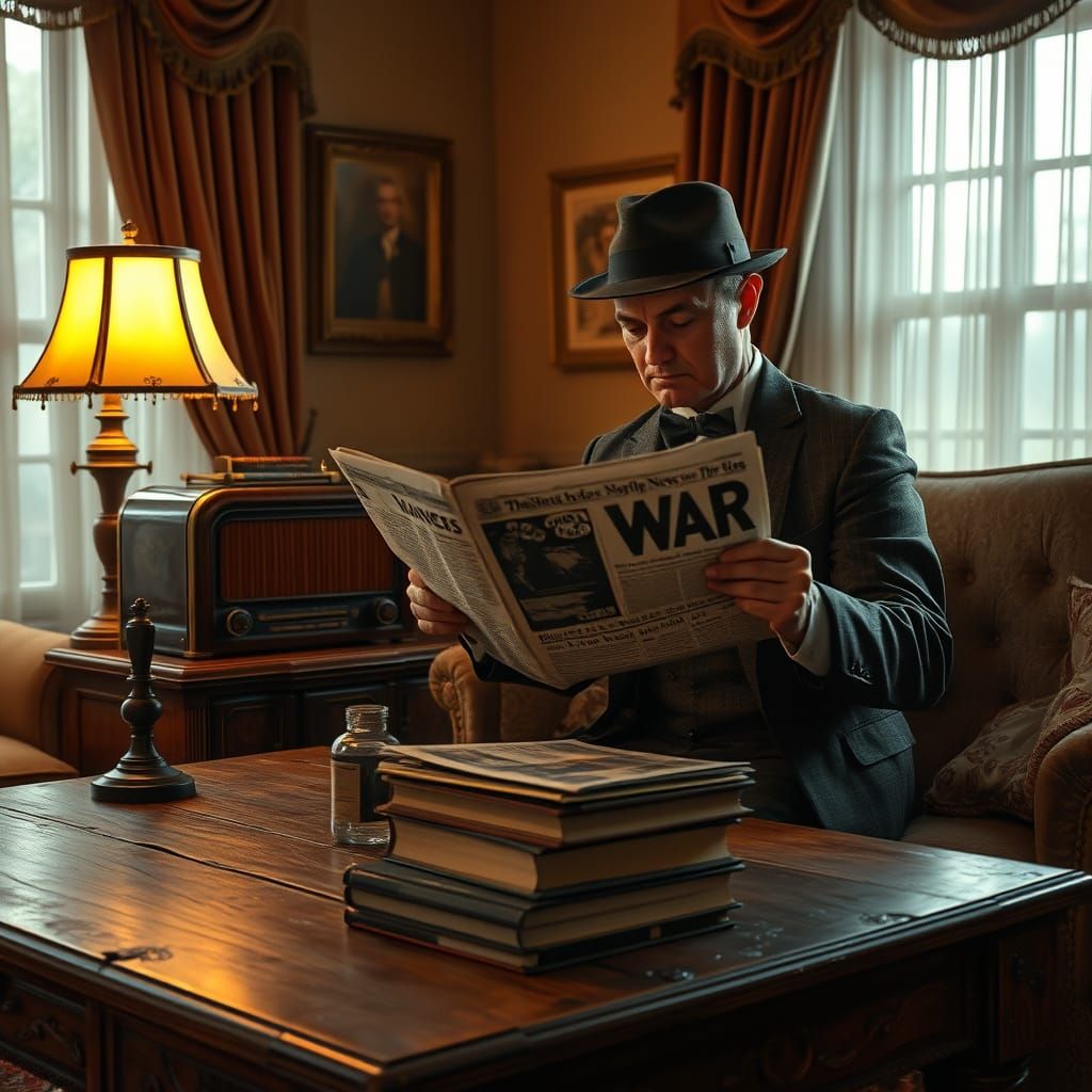 Cozy 1930s Living Room Scene