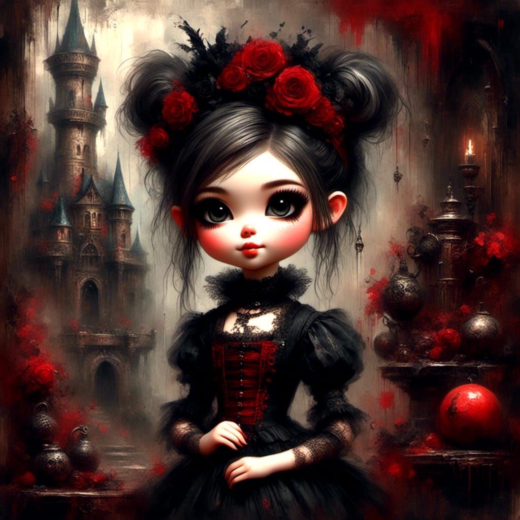 Adorable Goth Punk Girl with Doe Eyes