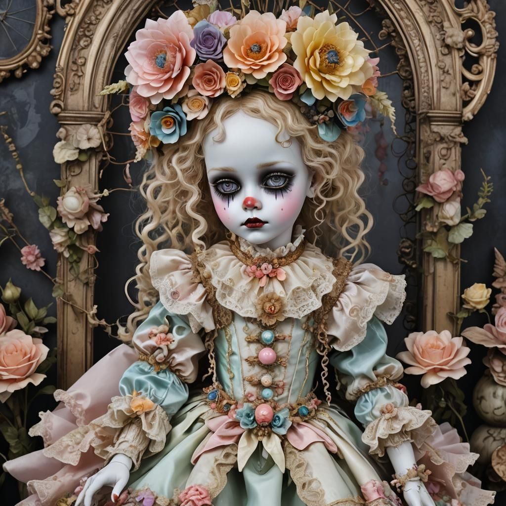 Adorably cute yet sinister porcelain Madonna doll-inspired c...