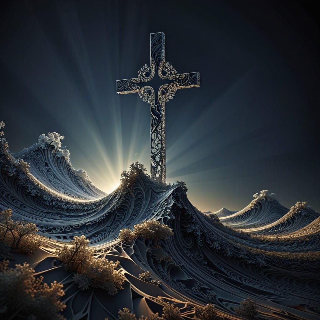 Christ's Omnipresent Cross in Cosmic Abstract Fractal