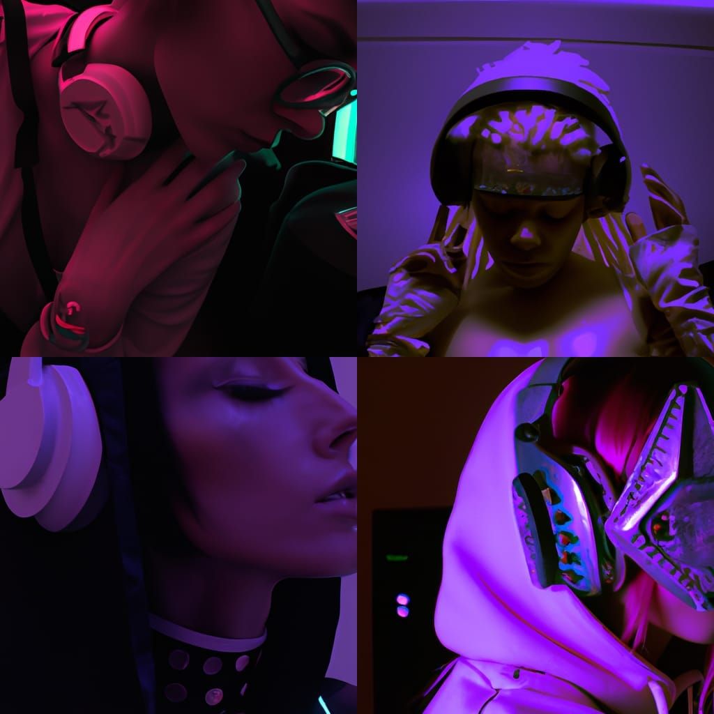 Ethereal Alien Techno DJ in Pink Lighting