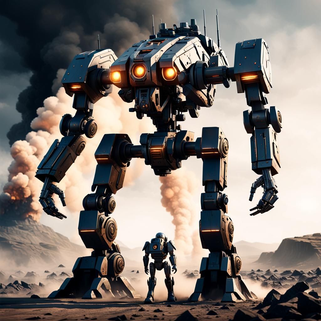 Futuristic German Artillery Mech Concept Art