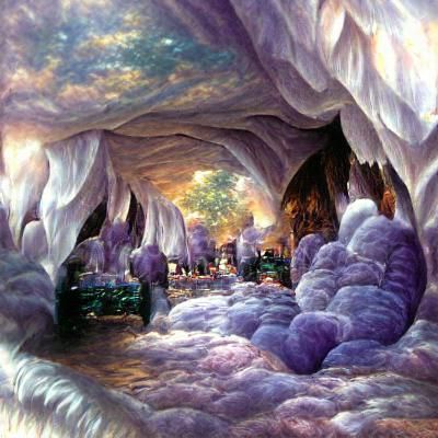 Ethereal Geode Cave in Hyperdetailed Fantasy Style