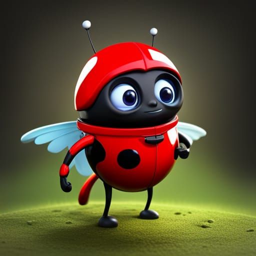 Ladybug Superhero in 3D Digital Art Style