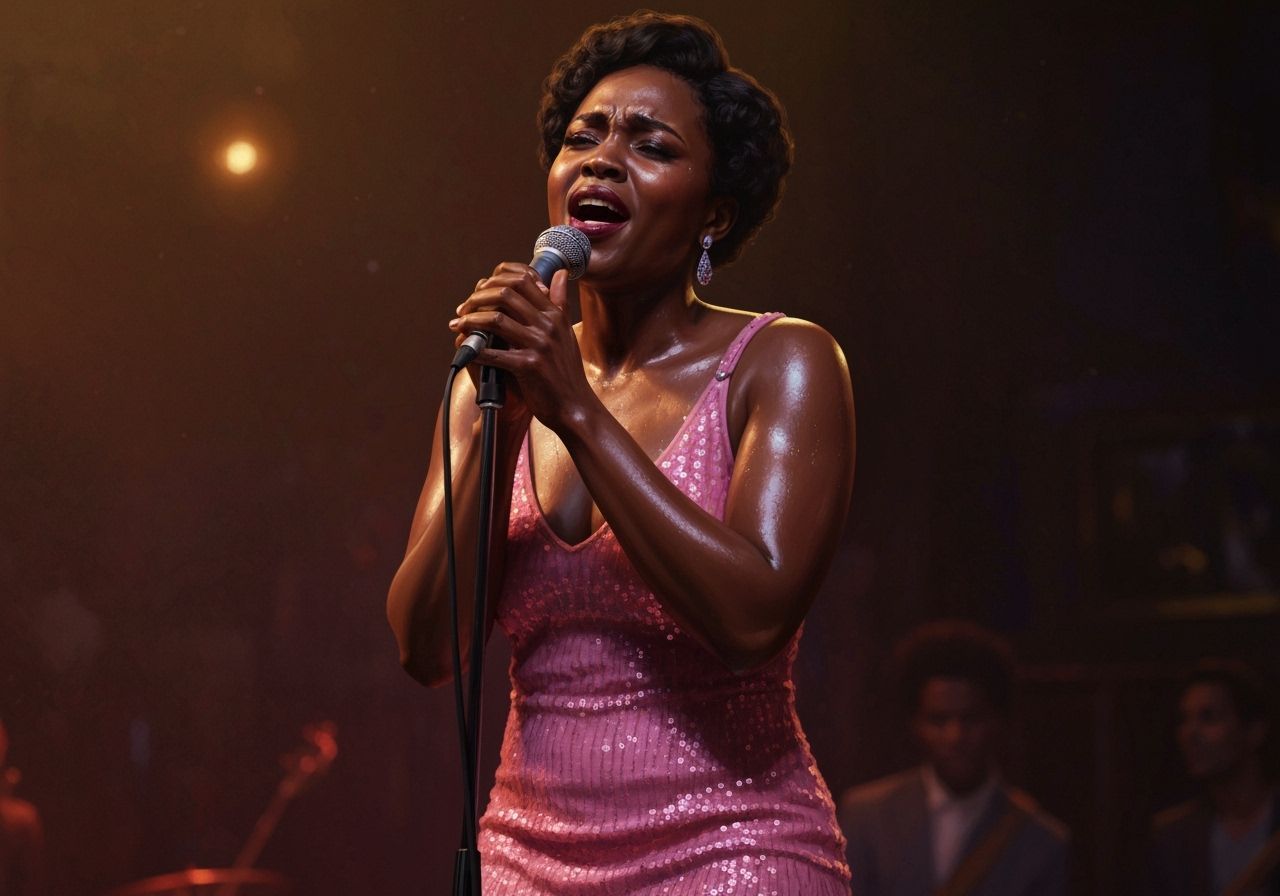 Soul Singer in Jazz Club, Cinematic Painting