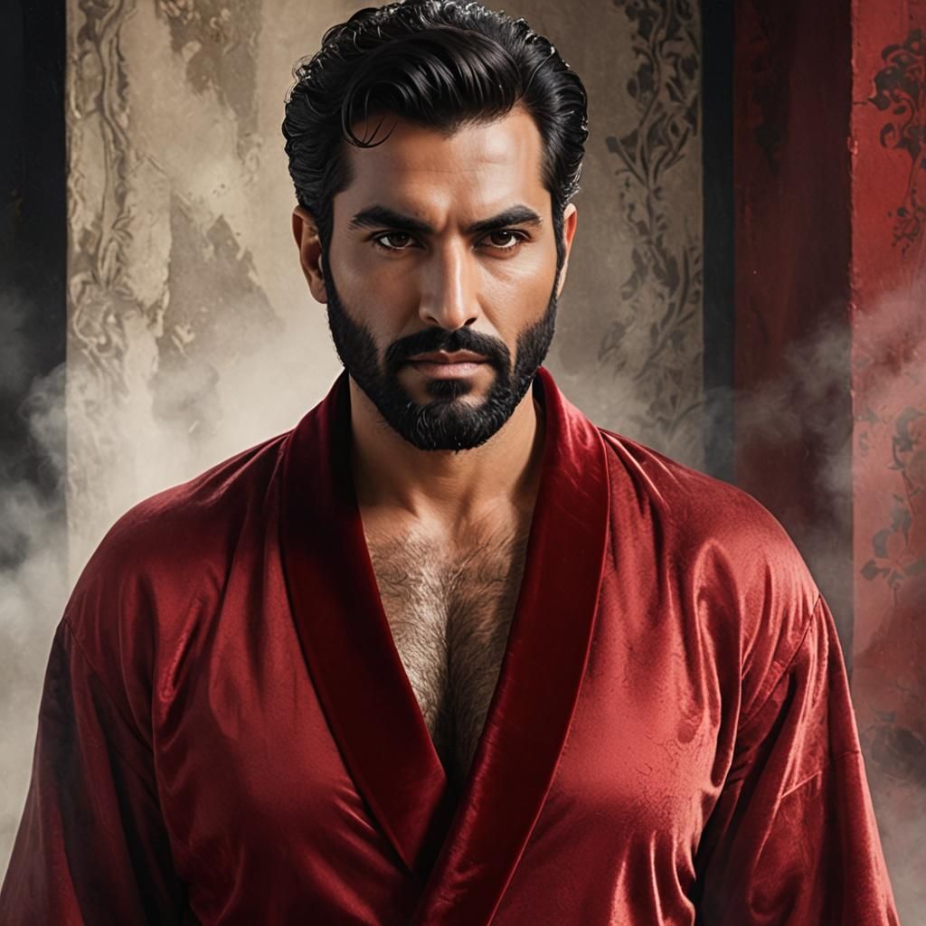 Man in Red Velvet Robe: Digital Matte Painting