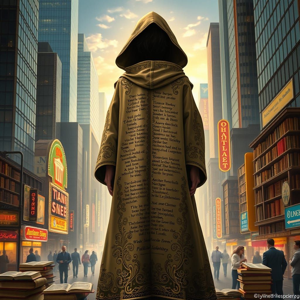 Librarian at Shimmering Portal Inspired by Art Nouveau