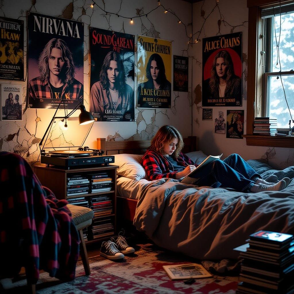 Nostalgic Grunge Bedroom Scene