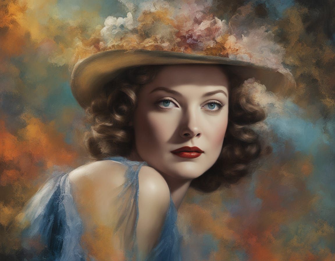 Myrna Loy Portrait in Dreamy Hyperrealism