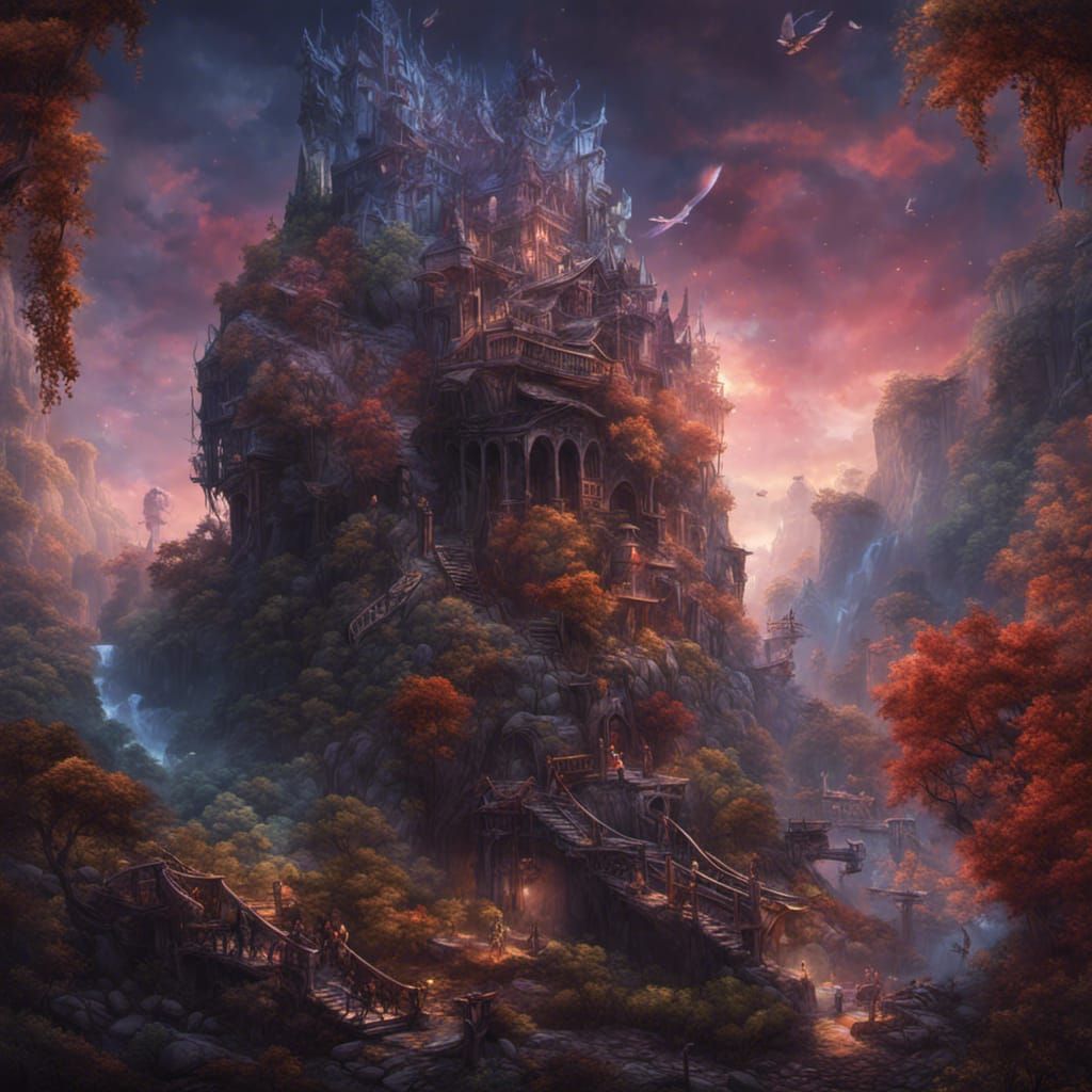 Fantastical Matte Painting with Deep Color