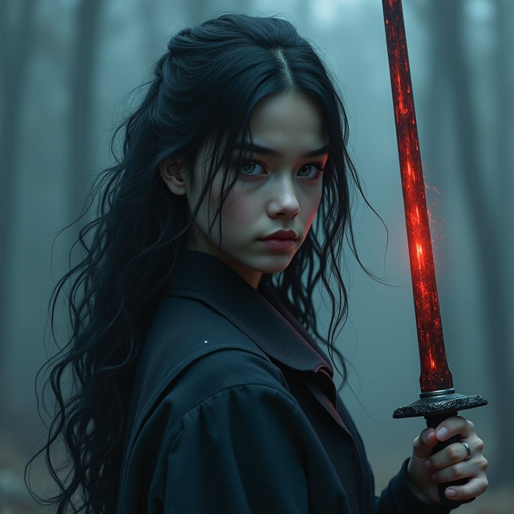 Woman with Dual Swords: Fantasy Concept Art