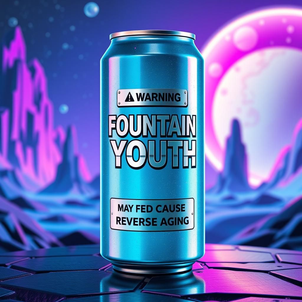 Retro-Futuristic 'Fountain of Youth' Soda Can