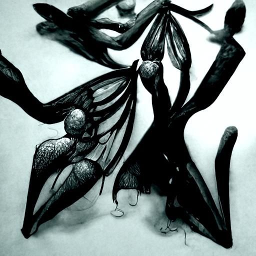 Hyperdetailed Charcoal Drawing of Fairies