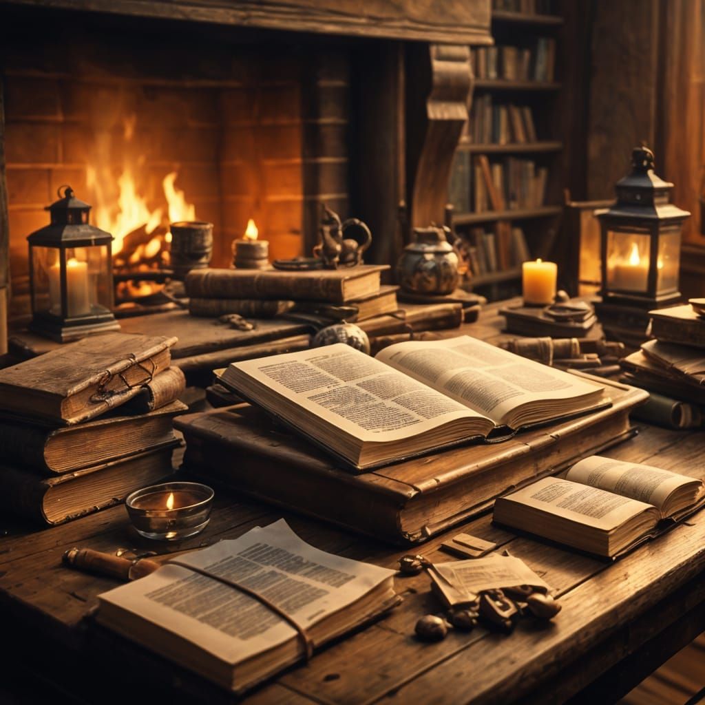 Cozy Fantasy Tavern Scene at Dusk: Digital Painting