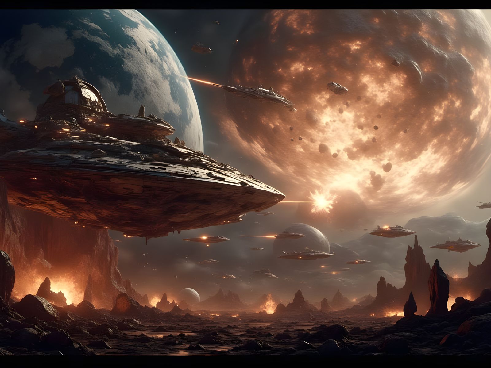 Galactic Showdown: Earth's Defense Fleet Battles Alien Armad...