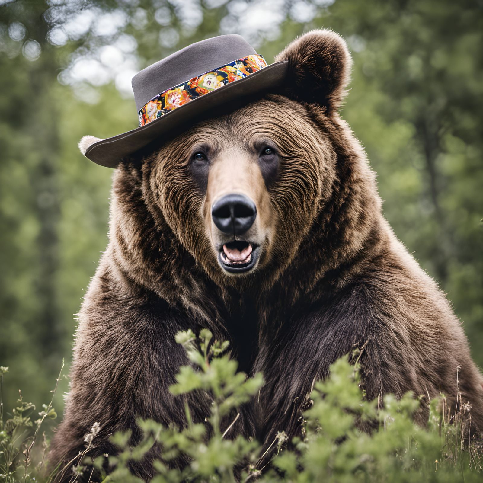 Creole Zydeco Grizzly Bear AI Art