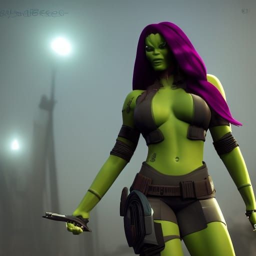 Gamora 3D Game Cinematic Render in 8K