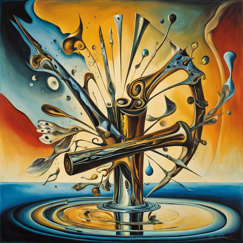 Surreal Tomahawk in Shimmering Light, Oil Painting Style