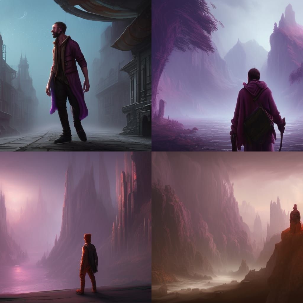 Detailed Matte Painting of a Lone Man