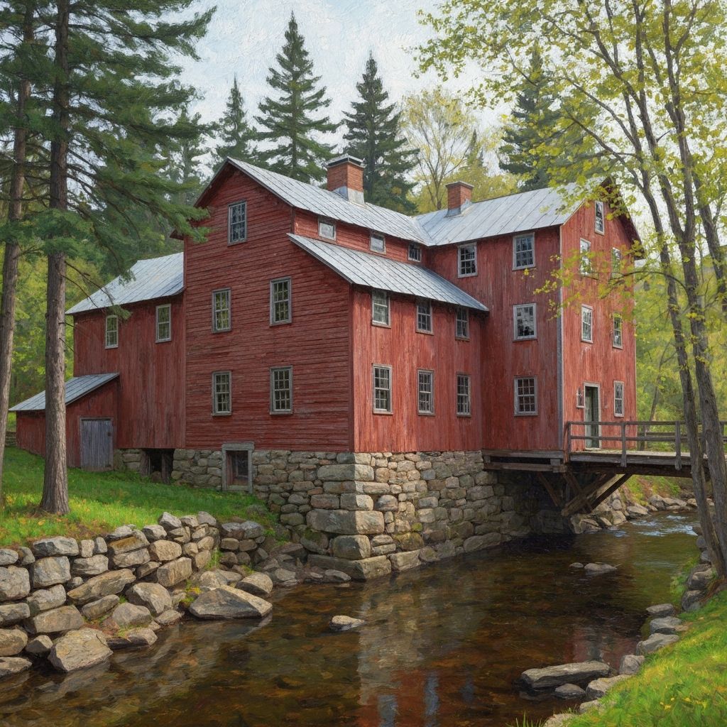Impressionistic Mill on a Stone Stream