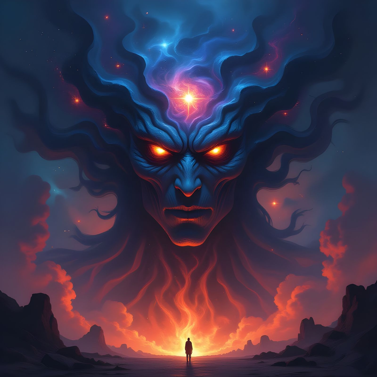 Colossal Cosmic Horror Entity with Starry Eyes
