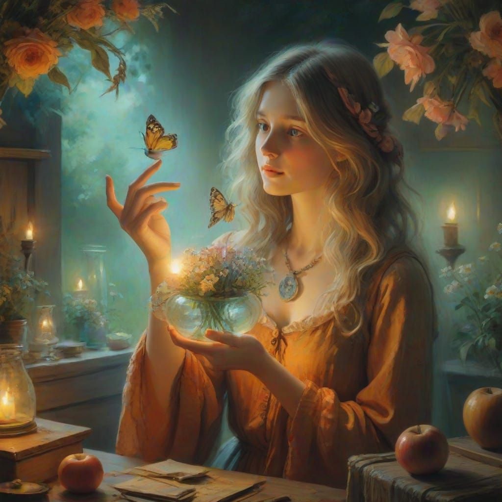 Ethereal Summer Goddess in a Vibrant Meadow