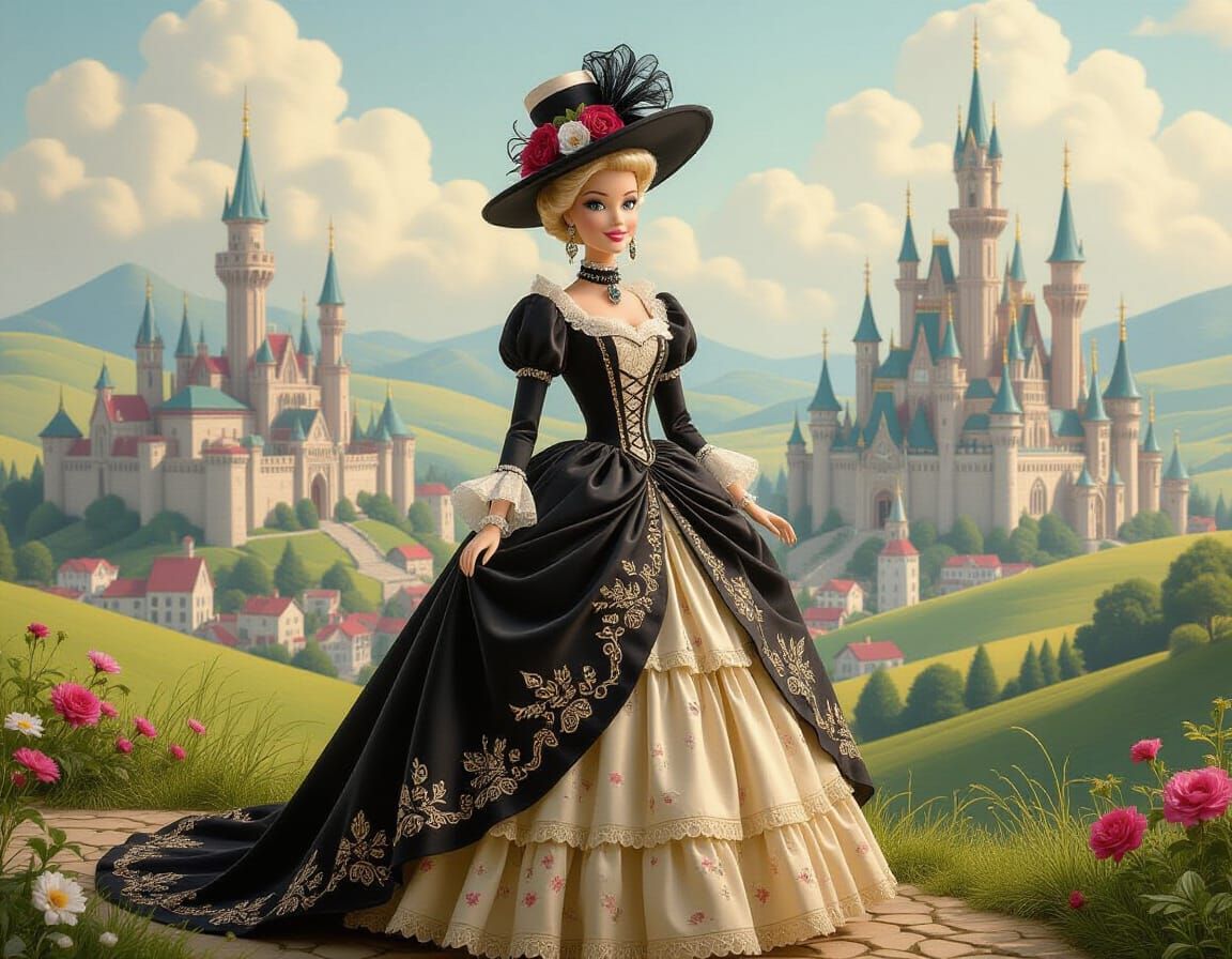 Victorian Barbie in Whimsical Magical City