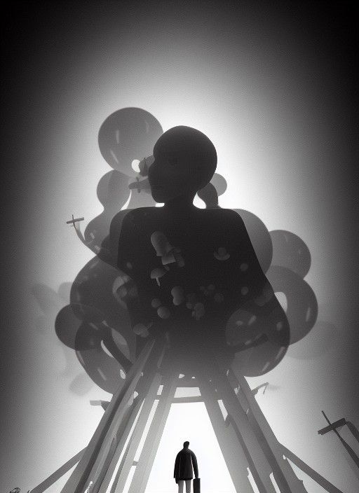 Surreal Figures Beyond Darkness in Digital Illustration