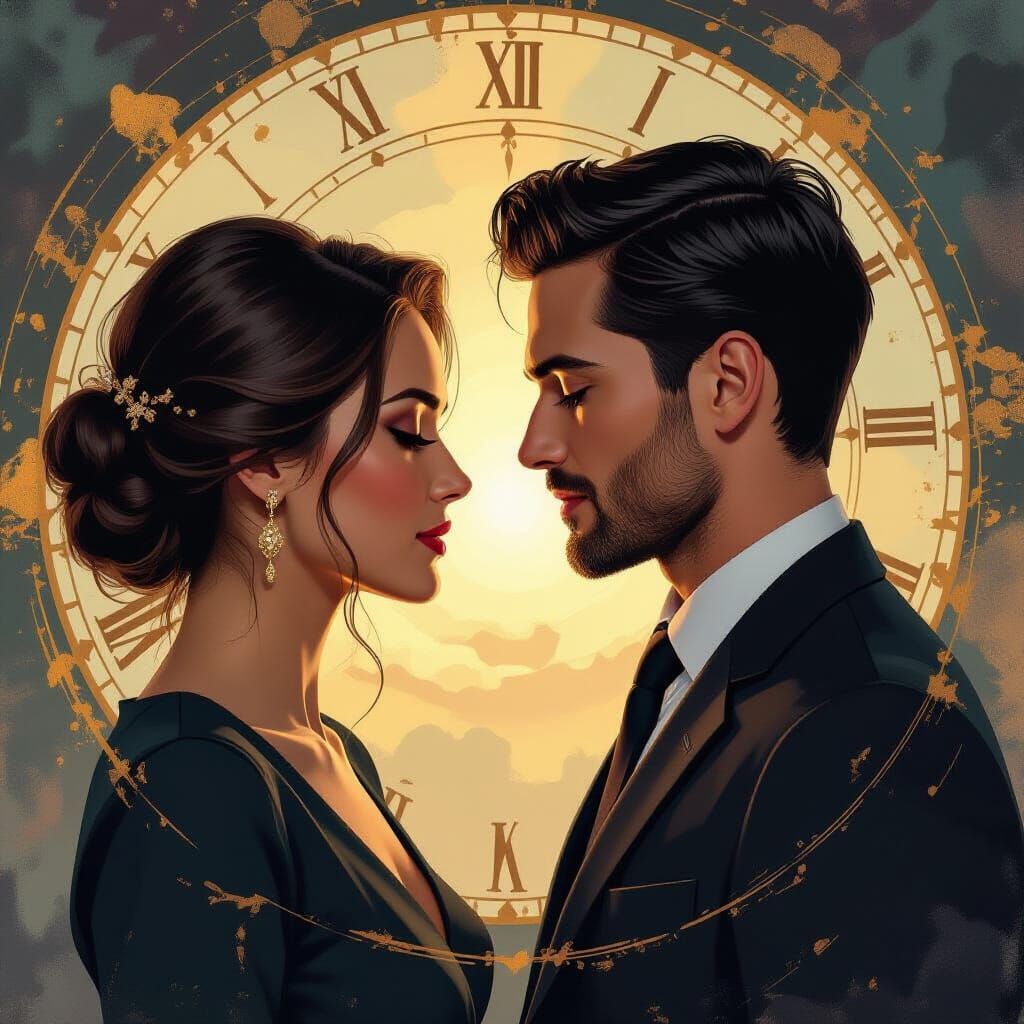 Surreal Portrait of Merging Alter Egos in Void