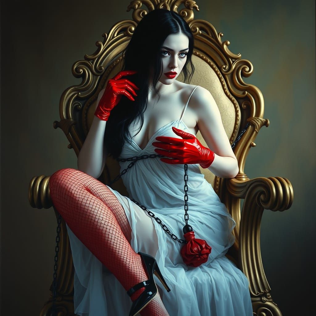 Goddess Chained in Surreal Dreamscape