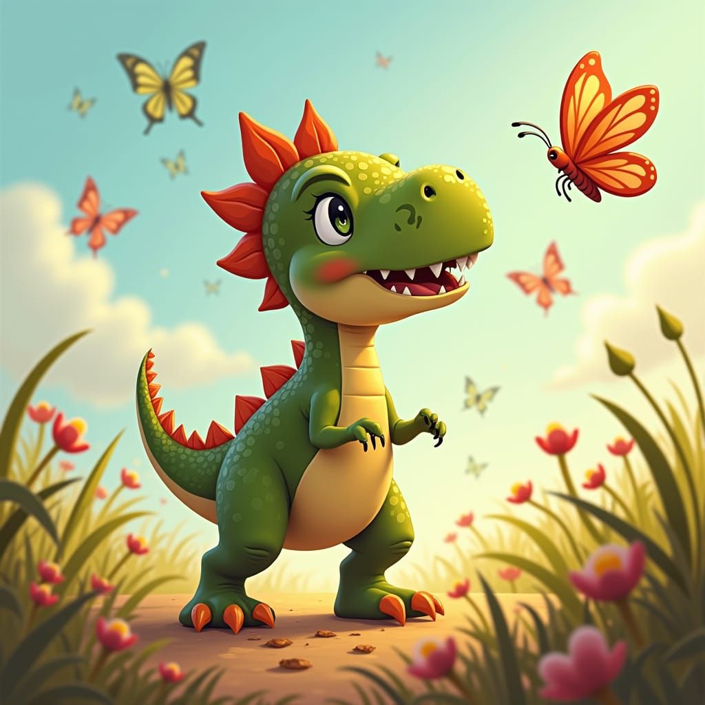 Baby Dinosaur's Butterfly Chase