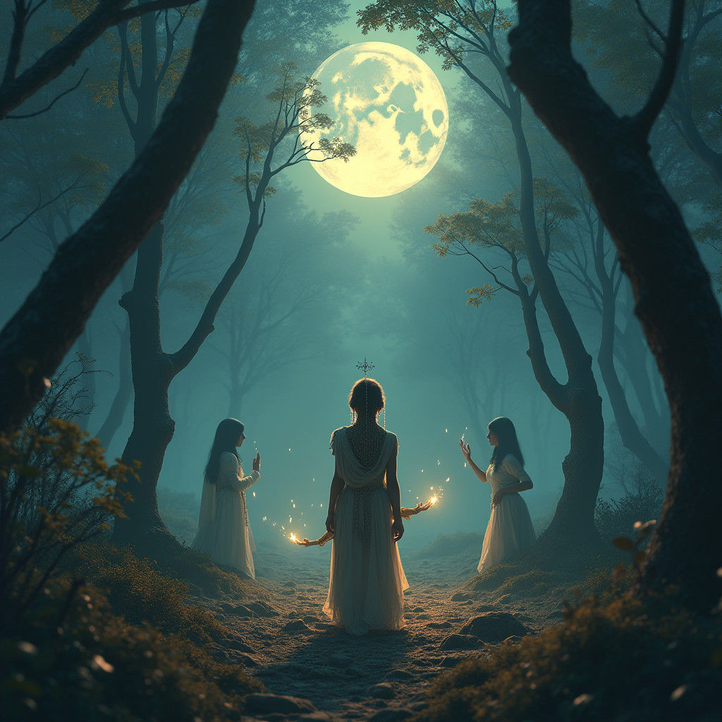 Mystical Rite of Passage in Eerie Forest