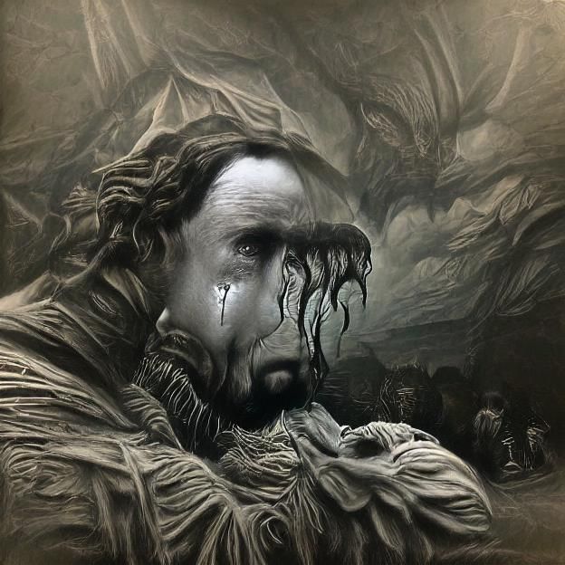 Sinister Figure in Detailed Matte Painting Style