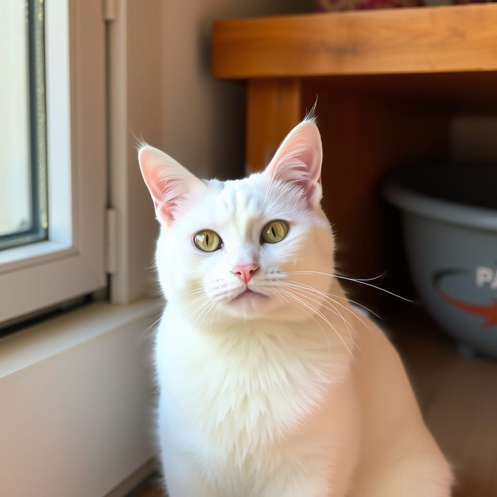 Elegant White Cat Portrait