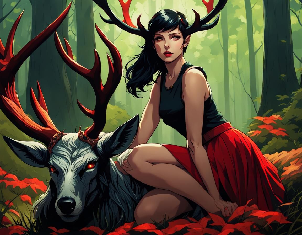 Forest God Encounter with Red-Eyed Woman