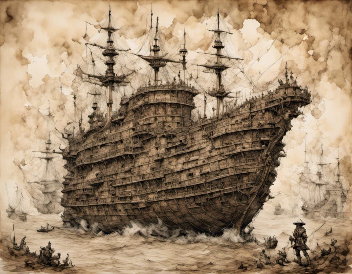 Armored Warship with Tracks in Medieval Style