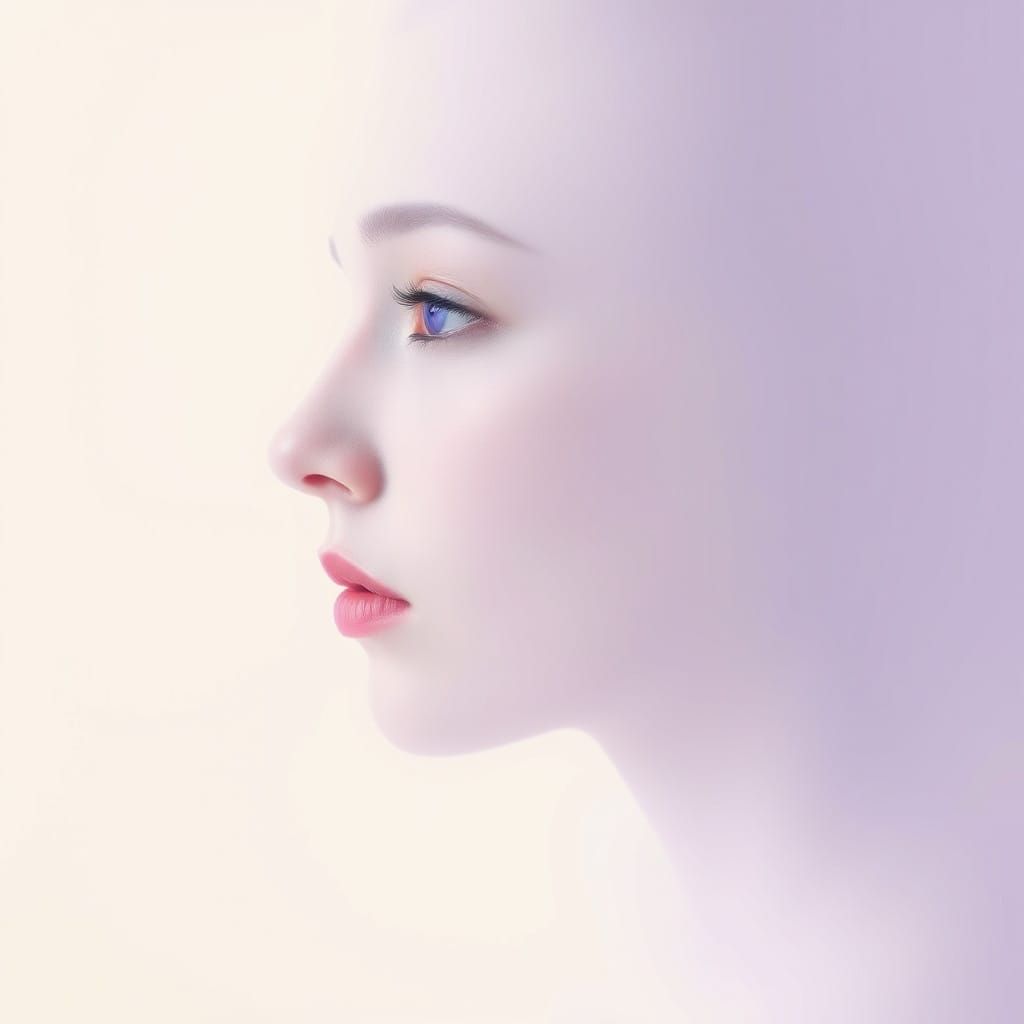 Serene Profile Portrait in Soft, Dreamy Hues