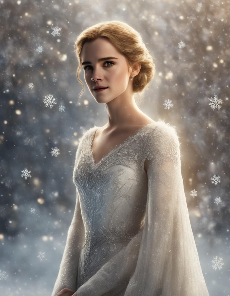 Snow Queen Portrait in a Snowy Landscape