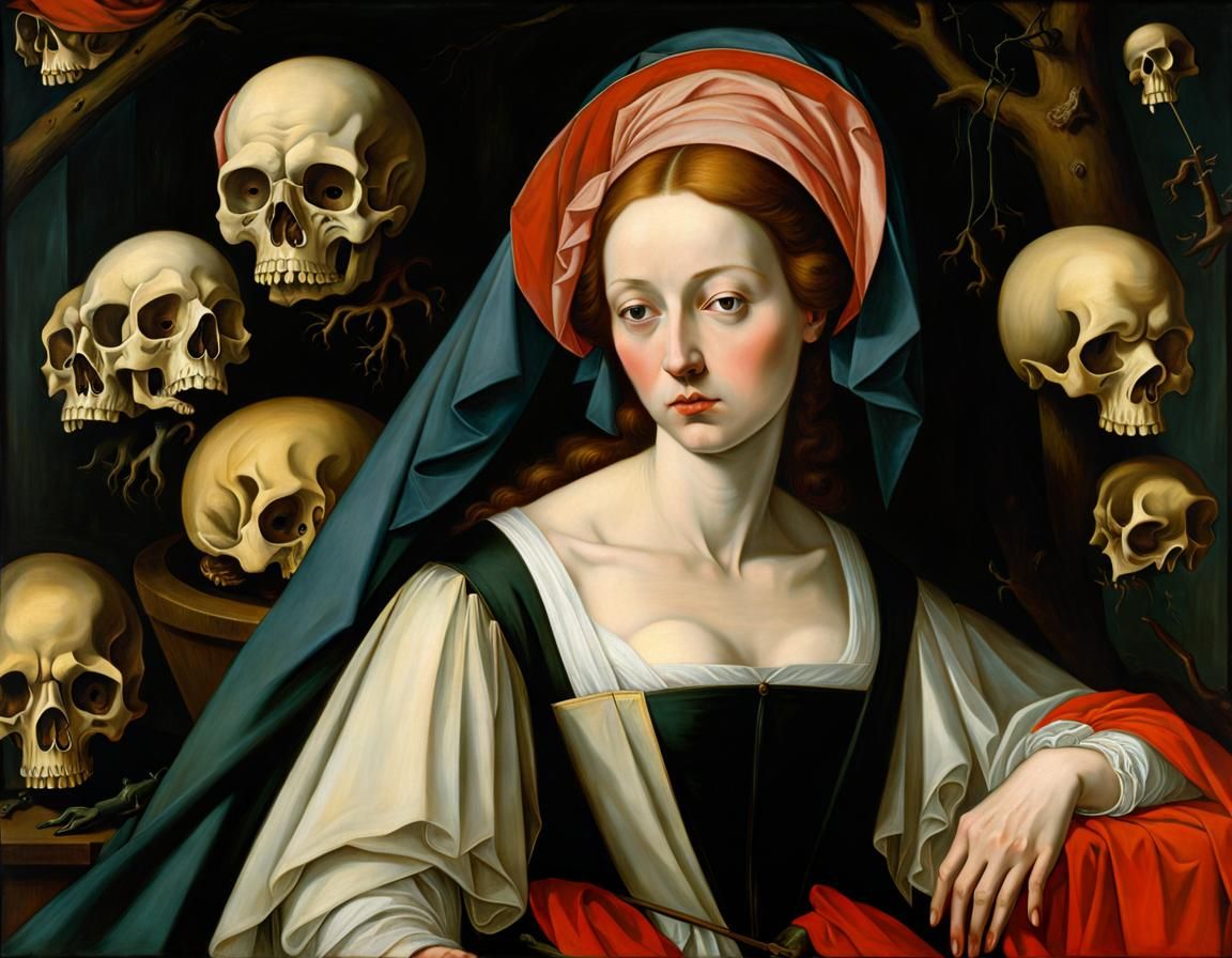 Death Personified: A Hyperdetailed Oil Painting