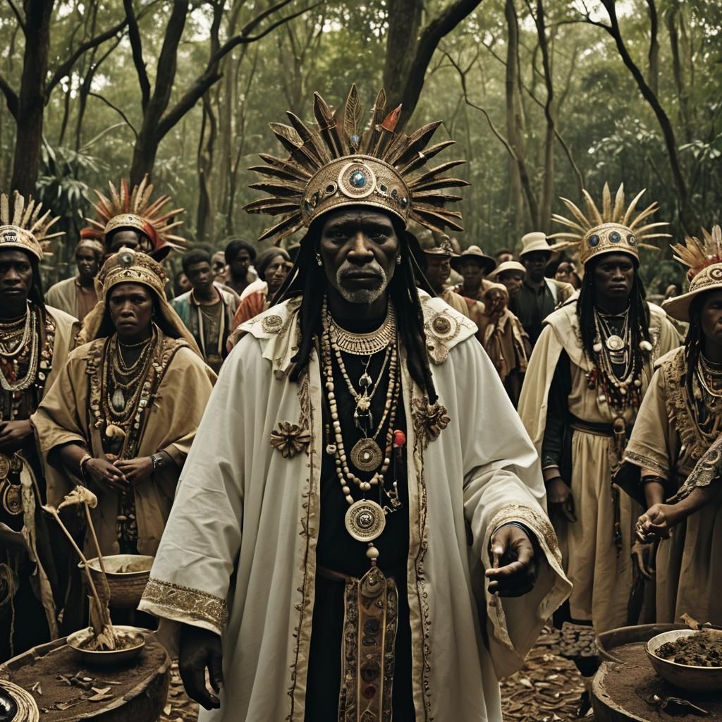 Ceremonial Possession Ritual Honoring Afro-Diasporic Traditi...