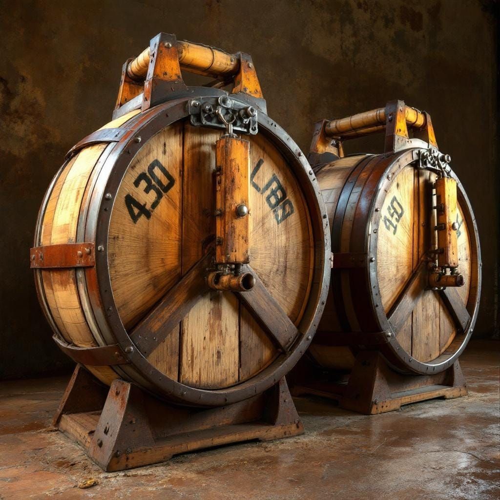 Beer Kegs Resembling Cheese Wheels in Industrial Style