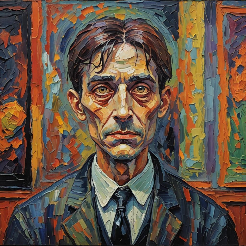 Spooky Halloween Portrait in Expressionist Impasto Style