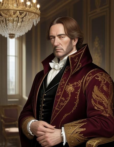 Aristocratic Nobleman Portrait in Holbein Style