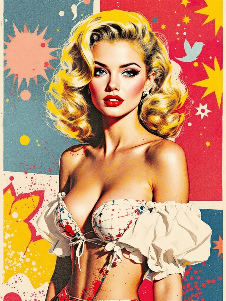 1950s Pin-Up in Celebrity Silkscreen Style