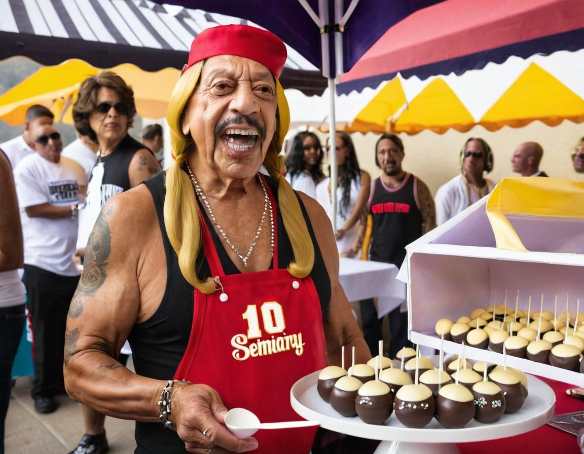 Cheech Fundraising with Cake Pops: Digital Art