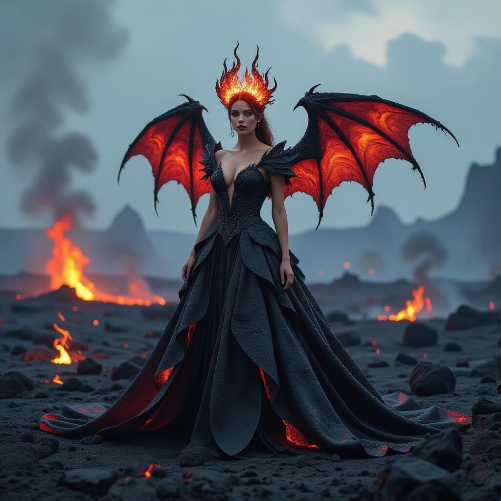 Volcanic Gown: A Molten Rock Fantasy